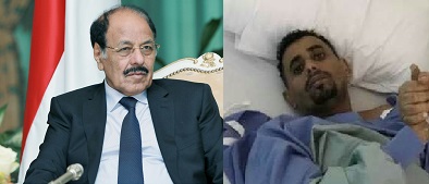 الفريق علي محسن الاحمر يطمئن على صحة الفنان محمد طالب