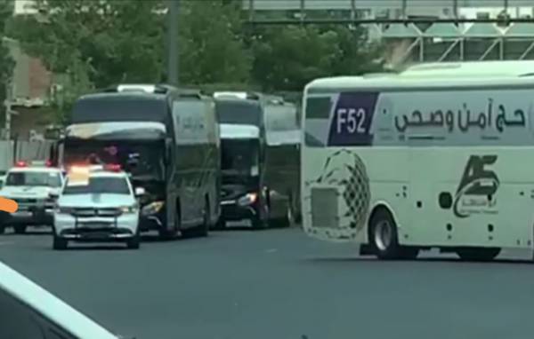 شاهد باصات الحجاج الجديدة هذا العام وماذا كتب عليها